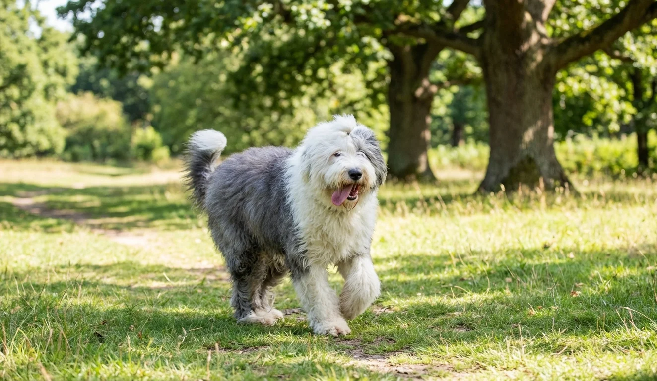 Old English Sheepdog full body